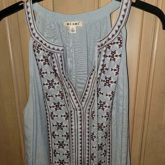 Misses sz L Miami Blue sundress with Tassels Francesca Like New Boho - Picture 4 of 5